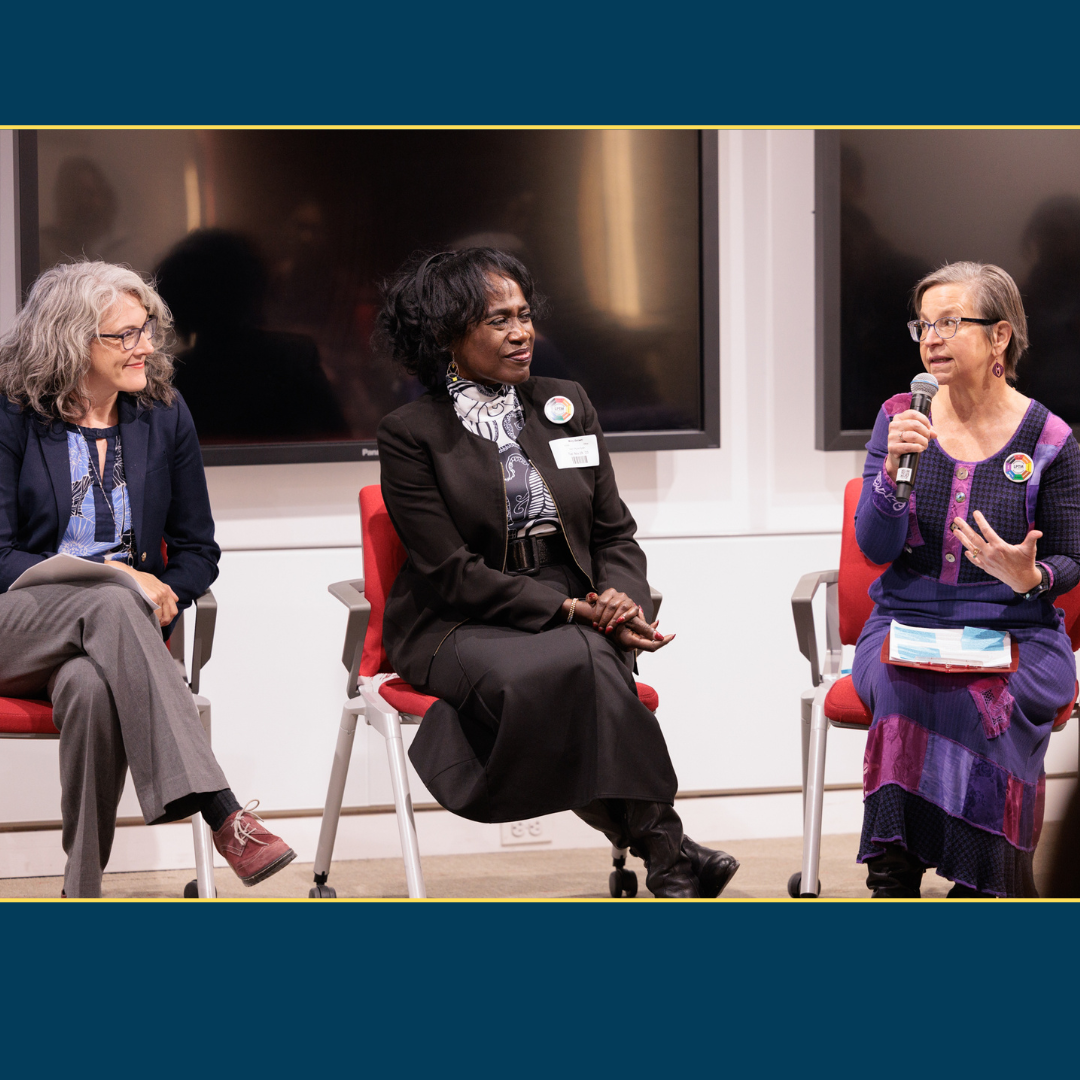 Wendy Wagner, Mary Brown and Phyllis Mentzell Ryder discussed mutually empowering partnerships between people from academic and community institutions.