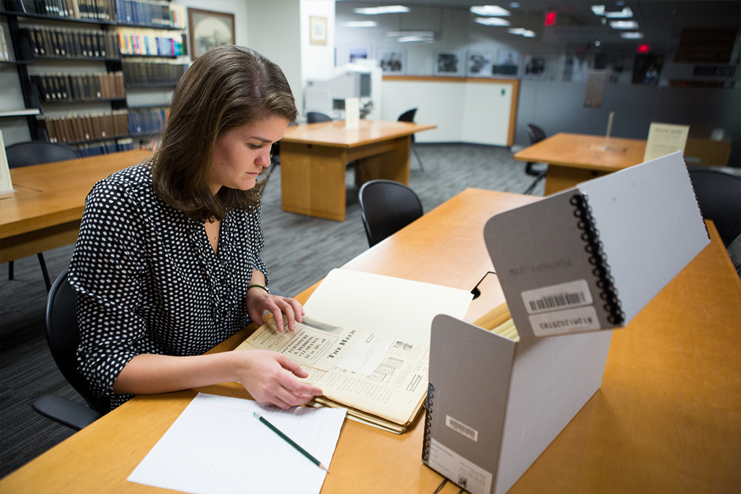 A librarian working at GW library