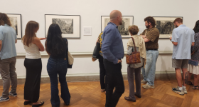GW Students and Faculty admire the art of Piranesi at the exhibition opening.